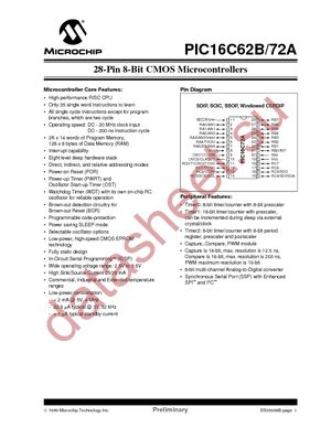 PIC16C72AT-04I/SS datasheet  