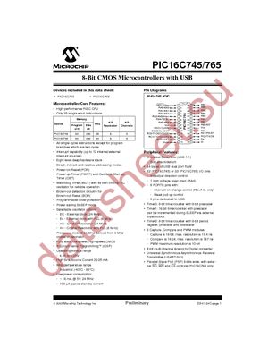 PIC16C765-I/PT datasheet  