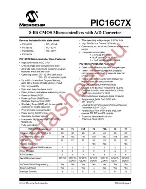 PIC16C76T-20I/SO datasheet  