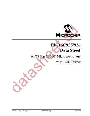 PIC16C925-I/PT datasheet  