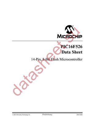 PIC16F526-E/P datasheet  