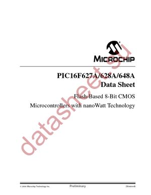 PIC16F627A-E/ML datasheet  