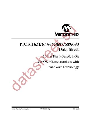 PIC16F631T-I/SO datasheet  