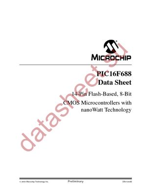 PIC16F688T-I/ST datasheet  