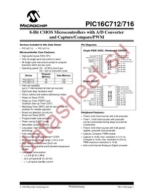 PIC16LC712T-04I/SS datasheet  