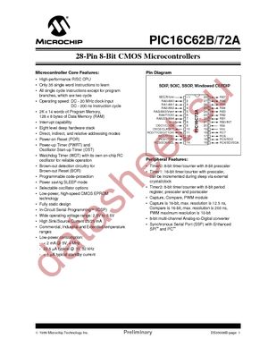 PIC16LC72A-04I/SP datasheet  
