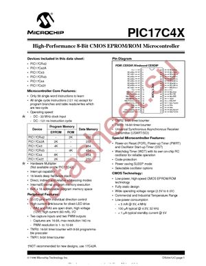 PIC17C43-16I/P datasheet  