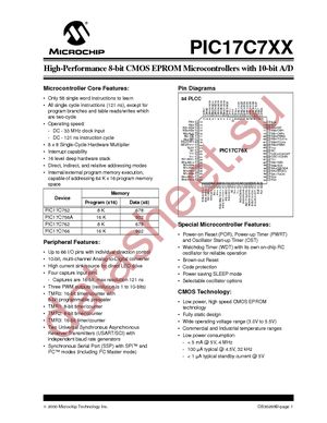 PIC17C752-16E/L datasheet  