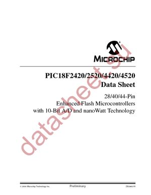 PIC18F4520-I/P datasheet  