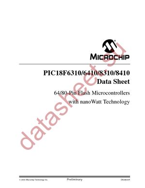 PIC18F6410T-I/PT datasheet  