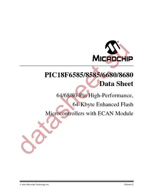 PIC18F6585-E/L datasheet  