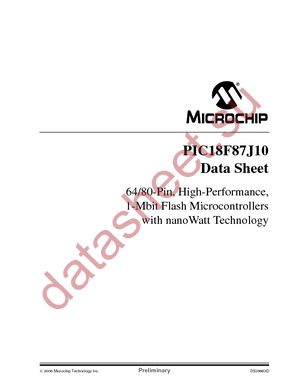 PIC18F67J10-I/PT datasheet  