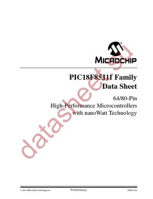 PIC18F85J11-I/PT datasheet  