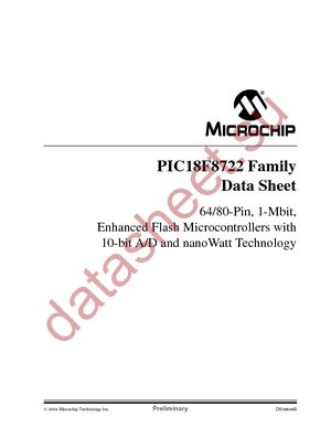 PIC18F8722-I/PT datasheet  