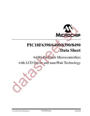 PIC18LF8390T-I/PT datasheet  