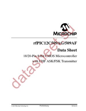 RFPIC12C509AF/JW datasheet  