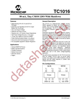 TC1016-3.3VLTTR datasheet  