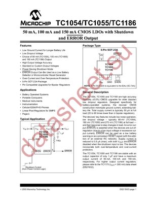 TC1054-5.0VCT713 datasheet  