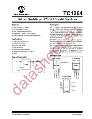 TC1264-3.3VDB datasheet  