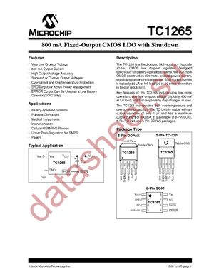 TC1265-3.3VOA datasheet  