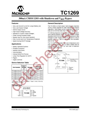 TC1269-2.5VUA datasheet  