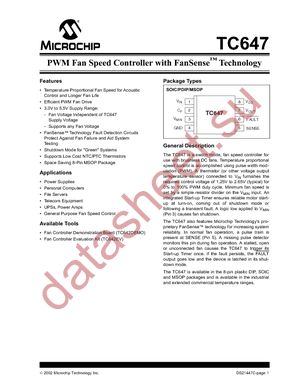 TC647EOATR datasheet  