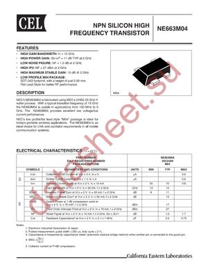 NE663M04-A datasheet  