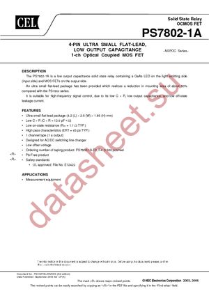 PS7802-1A-A datasheet  