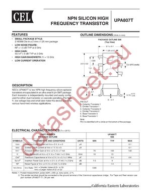 UPA807T-T1-A datasheet  