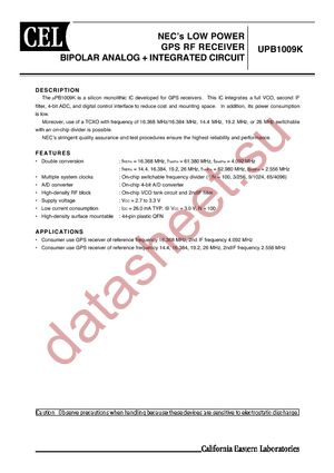 UPB1009K-A datasheet  