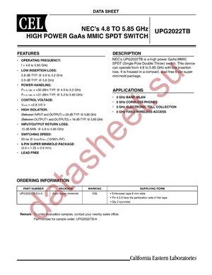 UPG2022TB-E4-A datasheet  