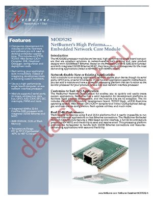 NNDK-MOD5282LC-KIT datasheet  