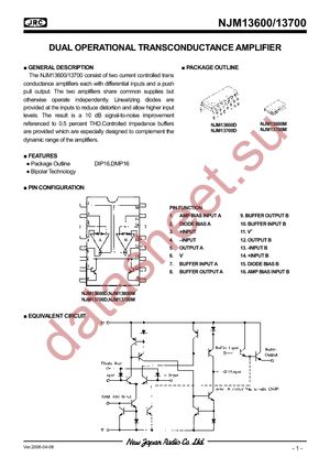 NJM13700M-TE1 datasheet  