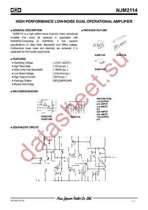 NJM2114M-TE2 datasheet  