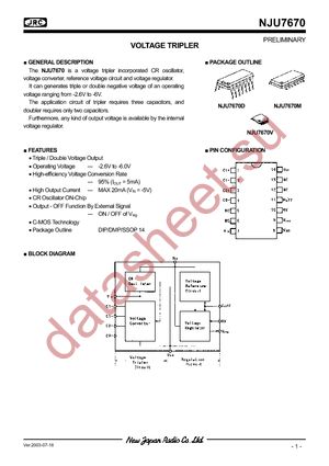 NJU7670M datasheet  