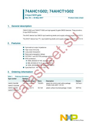 74AHC1G02GW-R datasheet  