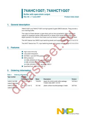 74AHC1G07GW-R datasheet  