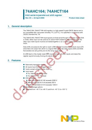 74AHCT164D-T datasheet  