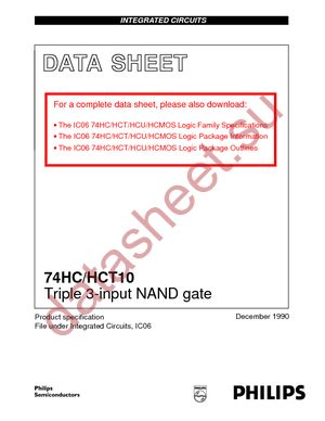 74HC10PW-T datasheet  