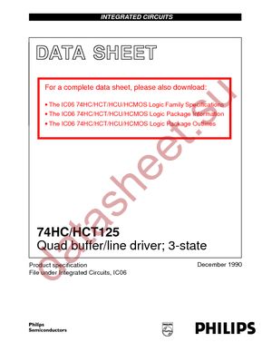 74HC125PW-T datasheet  