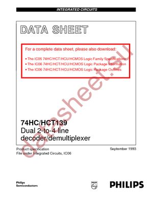 74HC139PW-T datasheet  