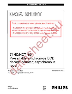 74HC160PW-T datasheet  