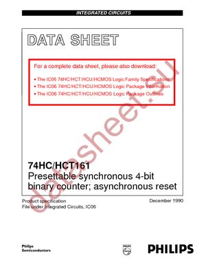 74HC161D-T datasheet  