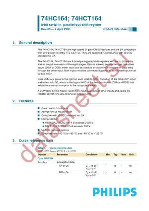 74HC164DB-T datasheet  