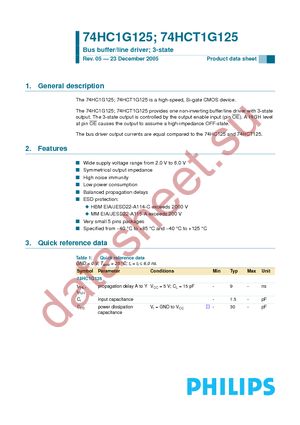 74HC1G125GW-G datasheet  