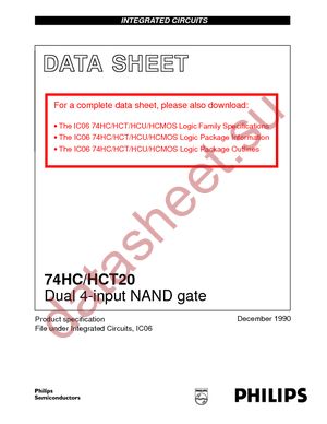 74HC20PW-T datasheet  