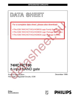 74HC30PW-T datasheet  