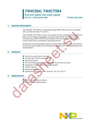 74HC594D-T datasheet  