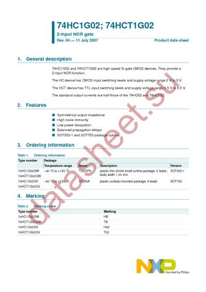 74HCT1G02GV datasheet  