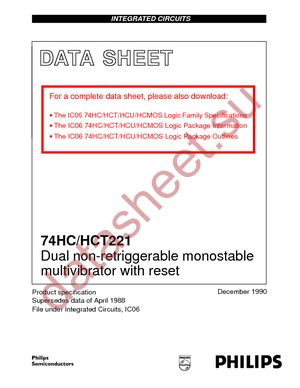 74HCT221D-T datasheet  